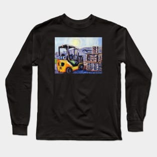 Forklift at a Brewery Moving Kegs Long Sleeve T-Shirt